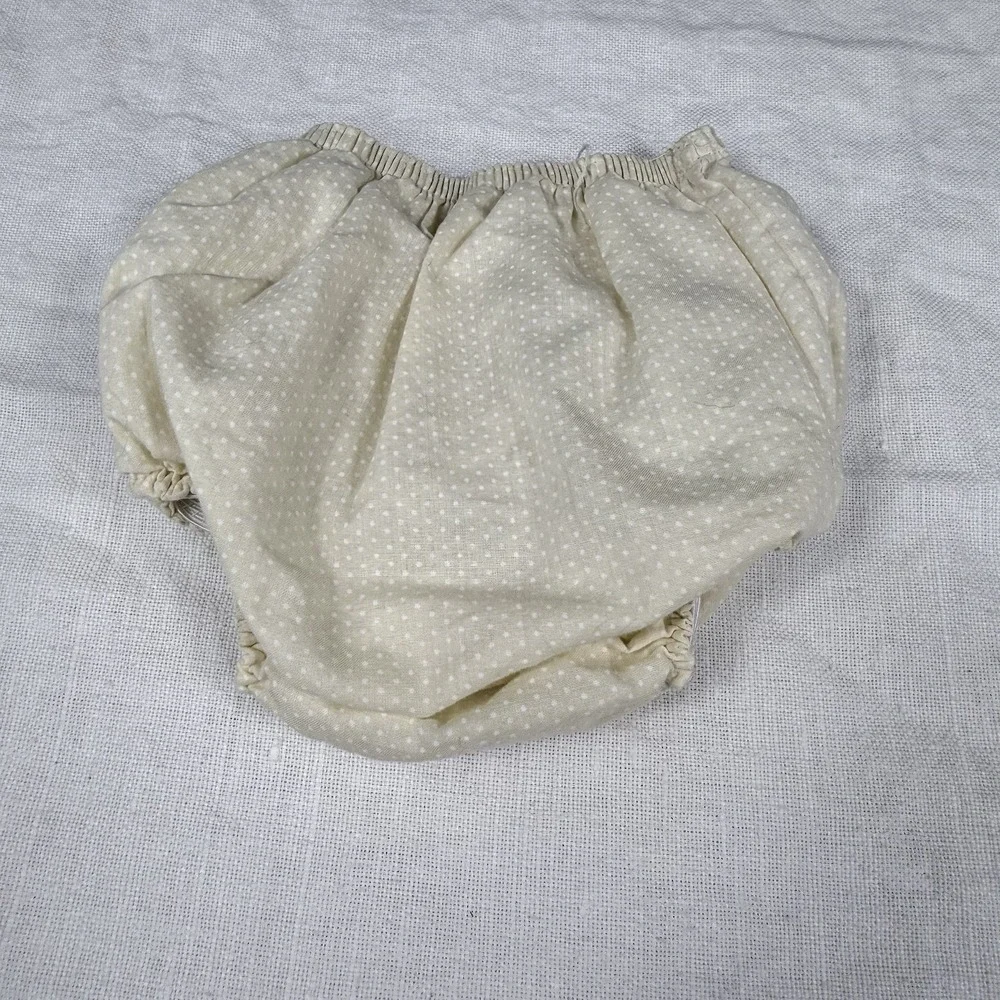 Baby Bloomers 0-3 Mos Butter Yellow White Polka Dot Ruffle Vintage Cottagecore